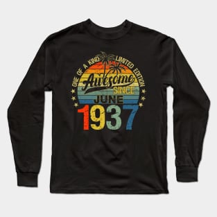 Vintage 85 Years Old June 1937 Decorations 85th Birthday Long Sleeve T-Shirt